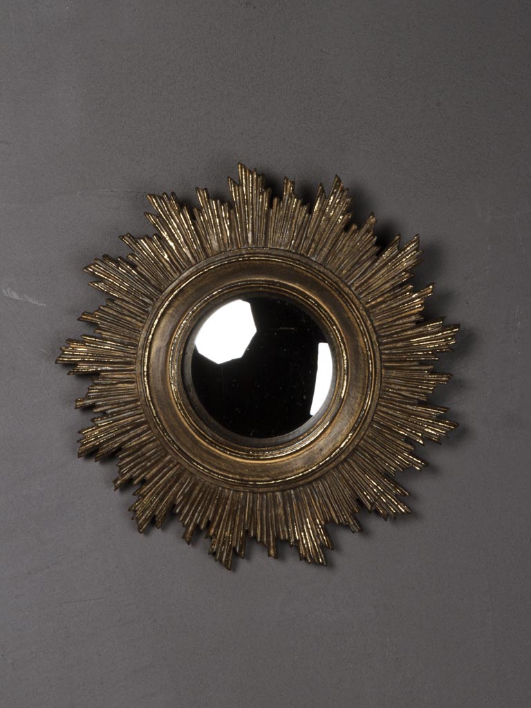 Antique gold convex mirror-1