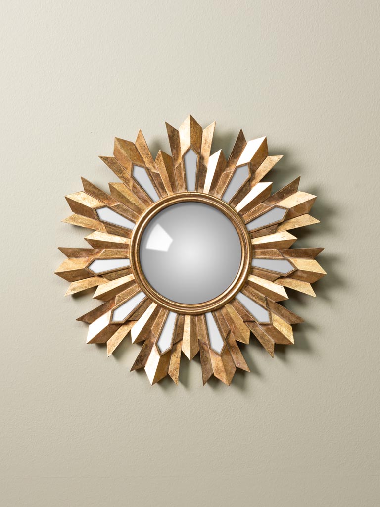 Golden flames convex mirror-1