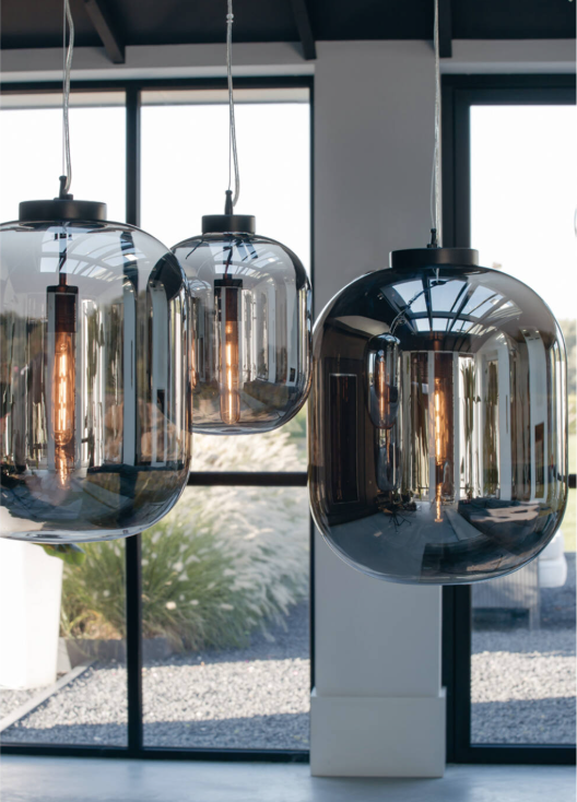 Hanging lamp Ø35x42,5 cm JULIA smoked glass-3