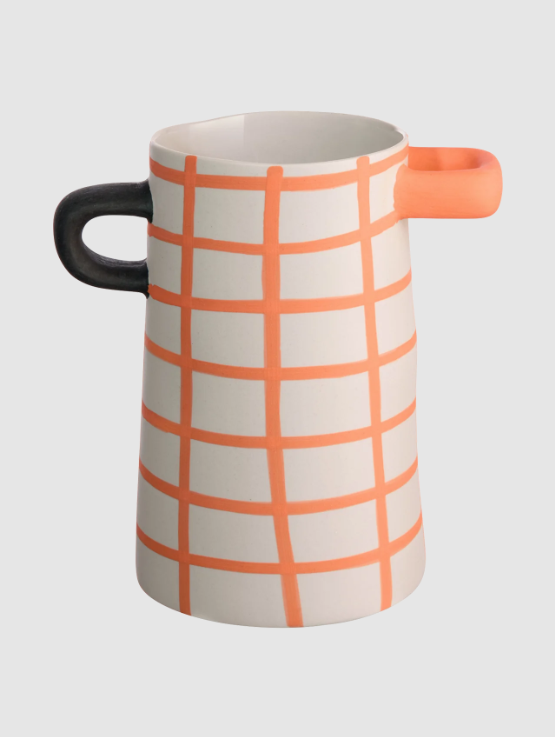 RAYU vase, orange checkered-1