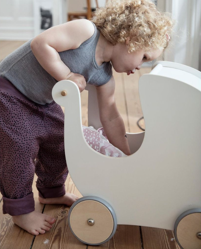 Sebra Wooden doll's pram-1