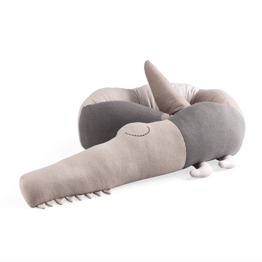 Sleepy Croc, Knitted cushion-1