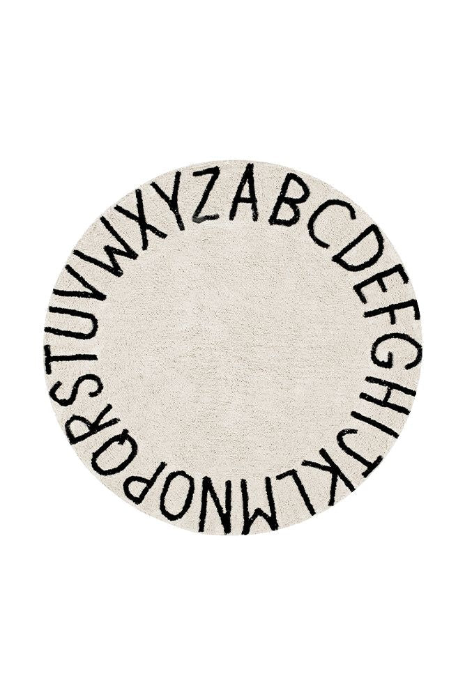 WASHABLE RUG ABC NATURAL BLACK 1