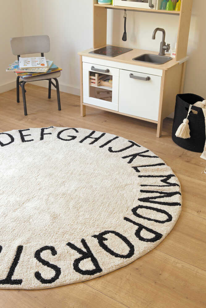 WASHABLE RUG ABC NATURAL BLACK 5